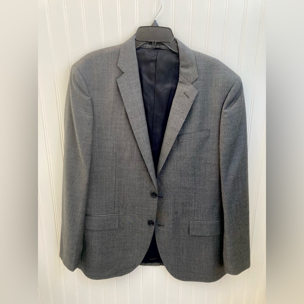 J.Crew $498 Crosby Suit Jacket Double Vent Worsted Wool 42R Charcoal B2041 NWT